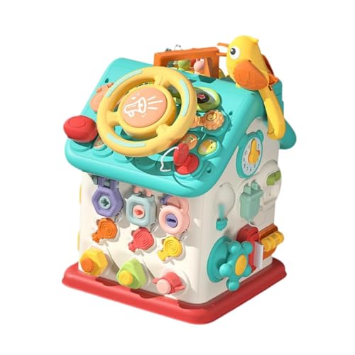Milageto Baby Busy Board, sensorisches Busy Board, Aktivitätswürfel, Farbform, Sortierung, passendes Spielzeug, für Kinder im Alter von 6 bis 12–18 Monaten, von Milageto