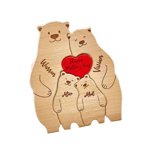 Milageto Bärenfamilie Holzrätsel, Holzdekor, Home Tischdekoration, DIY -Geschenk, niedliche Puzzle -Skulpturen, Bärenfamilie für Geburtstage, 4 Bären Milageto Bärenfamilie Holzrätsel, Holzdekor, Home Tischdekoration, DIY -Geschenk, niedliche Puzzle -Skulpturen, Bärenfamilie für Geburtstage, 4 Bären von Milageto