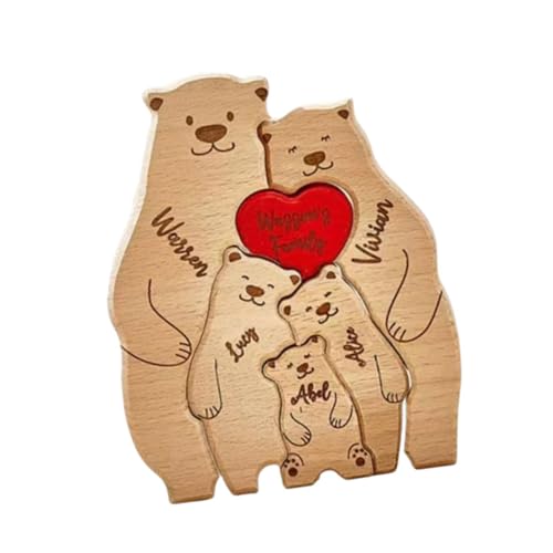 Milageto Bärenfamilie Holzrätsel, Holzdekor, Home Tischdekoration, DIY -Geschenk, niedliche Puzzle -Skulpturen, Bärenfamilie für Geburtstage, 5 Bären Milageto Bärenfamilie Holzrätsel, Holzdekor, Home Tischdekoration, DIY -Geschenk, niedliche Puzzle -Skulpturen, Bärenfamilie für Geburtstage, 5 Bären von Milageto
