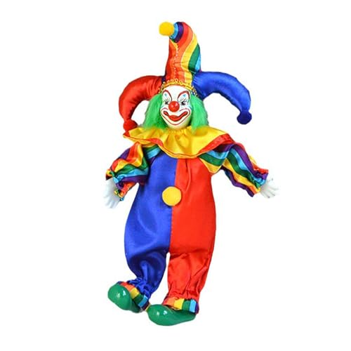 Milageto Clownpuppe, Harlekinpuppe, Ornament, Sammlungsfigur, Kinderspielzeug aus für Halloween, Geburtstagsgeschenke, Weihnachten, von Milageto