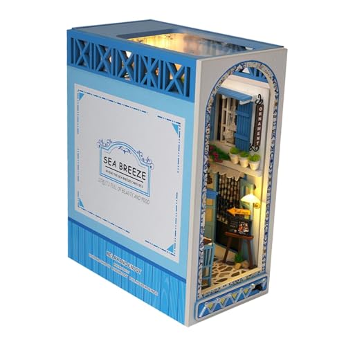 Milageto DIY-Buchstützen-Sets, 3D-Puzzle-Buchstützen-Modell aus Holz, Bauen Sie unvollendete Buchstützen-Modelle, Bauen Sie kreative Kits für Bücherregale von Milageto