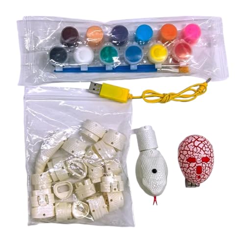 Milageto DIY Fernbedienung Schlange RC Schlange Katze Spielzeug für Jungen USB Wiederaufladbar Unmontiert Hand Malerei Graffiti Realistische Elektronische, Klapperschlange von Milageto