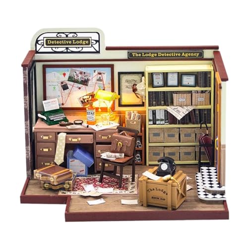 Milageto DIY-Miniatur-Puppenhaus-Bausätze mit staubdichter Abdeckung, handgefertigtes Holzhaus, Cottage-Puppenhaus, DIY-Miniatur für Kinder ab 8 Jahren von Milageto