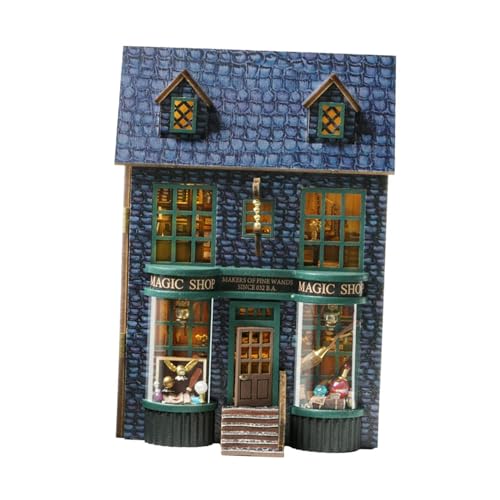 Milageto DIY-Miniaturhaus-Bausätze, kleines Hausspielzeug mit LED, Lernspielzeug, 3D-Holzpuzzle für Teenager, Kinder, Erwachsene, Geschäft von Milageto