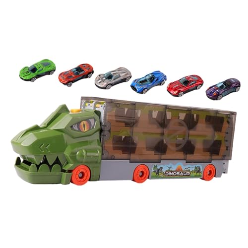 Milageto Dinosaurier-Track-Spielzeug, Transportfahrzeuge, Spielzeug, Hand-Augen-Koordination, tragbares Übungs-LKW-Transporter-Spielset für den Heimgebrauch von Milageto