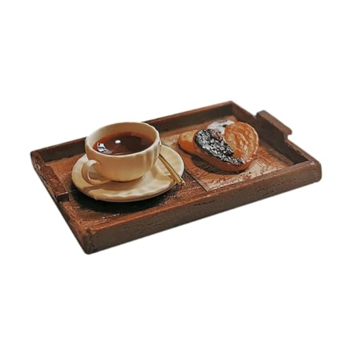 Milageto Dollhouse Accessoires Nachmittag Tea Spielzeugmodell Snack Spielzeug Tee -Spielset Realistisches Lebensmittelmodell für Esszimmer Desktop von Milageto