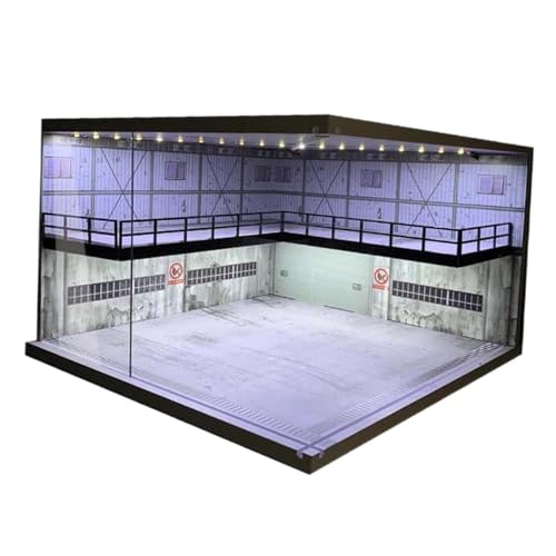 Milageto Doppelschichtiger 1:64 Automodell-Parkplatz-Hintergrund, LED-Vitrine, Fahrzeuggarage, Schaufenster für das Layout von Modellautos-Zubehör, Blaue Steine Milageto Doppelschichtiger 1:64 Automodell-Parkplatz-Hintergrund, LED-Vitrine, Fahrzeuggarage, Schaufenster für das Layout von Modellautos-Zubehör, Blaue Steine von Milageto
