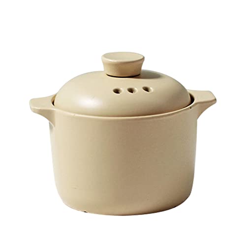 Milageto Exquisiter Suppentopf, Puppenhaus Dekoration mit Deckel, Kochgeschirr, Küchenutensilien, Rollenspielzeug, Basteln, Legierung, Kleiner Schmort, Beige von Milageto