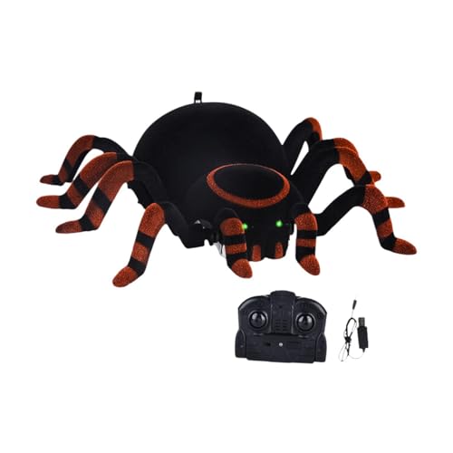 Milageto Ferngesteuertes Spinnenspielzeug, RC-Tiere, Schreckensspielzeug, leichtes, tragbares ferngesteuertes Kinderspielzeug mit Ton und Licht für Kleinkinder von Milageto