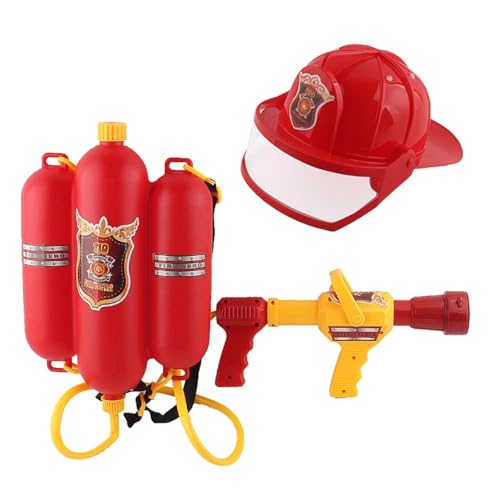 Milageto Feuerwehr-Wassersprüh-Spielzeugset, Wassersprüher mit Rucksacktank, Outdoor-Aktivität, Rollenspiel für Partygarten Milageto Feuerwehr-Wassersprüh-Spielzeugset, Wassersprüher mit Rucksacktank, Outdoor-Aktivität, Rollenspiel für Partygarten von Milageto