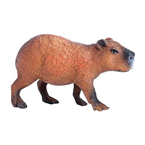 Milageto Figur Capybara Collectible, Wilde Tiere Capybara Statue für Kinder, Realistische Capybara Figuren Spielzeug für Kinder ab 3 Jahren, 7,8 x 4,8 cm, Stil a von Milageto