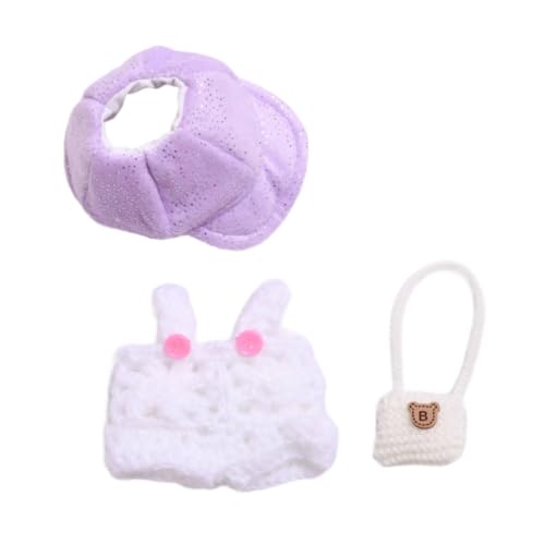 Milageto Gefüllte Puppenkleidung, Anziehanzug, Mini-Foto-Requisiten, Rollenspiel-Puppen-Outfit, Kostüme für 6,69-Zoll-Puppen, Puppensammlergeschenke, Weiße Kleiderhuttasche von Milageto