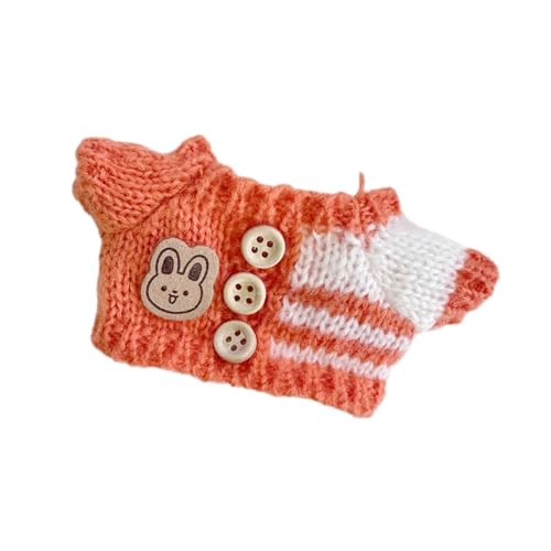 Milageto Gefüllter Puppenpullover, Plüschpuppenpullover für Kinder, pädagogisches Kleidungsspielzeug, Puppenzubehör, für 5,91'' 6,69'' Puppe, Orange von Milageto