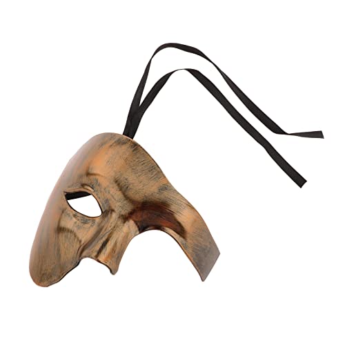 Milageto Geheimnisvolle Halbmaske für Maskenball - Hochwertige Verkleidung für Karneval und Theater, Bronze von Milageto