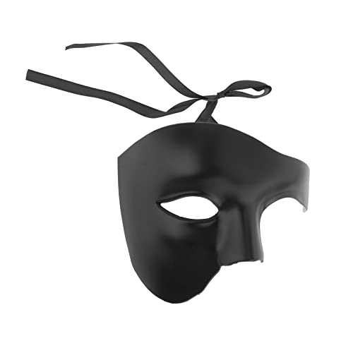 Milageto Geheimnisvolle Halbmaske für Maskenball - Hochwertige Verkleidung für Karneval und Theater, Schwarz von Milageto