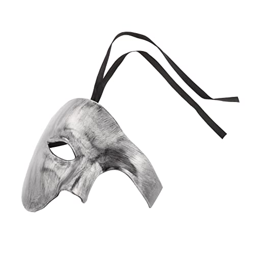 Milageto Geheimnisvolle Halbmaske für Maskenball - Hochwertige Verkleidung für Karneval und Theater, Silber von Milageto