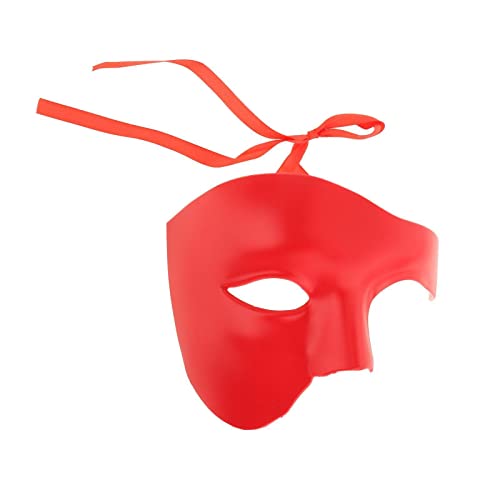 Milageto Geheimnisvolle Halbmaske für Maskenball - Hochwertige Verkleidung für Karneval und Theater, rot von Milageto