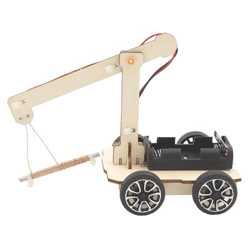 Milageto Hand Crank Crane Kit STEM Science Experiment Spielzeug Handkoordination Holzstamm Lernwerkzeug entwickeln Spielzeug für Anfänger von Milageto