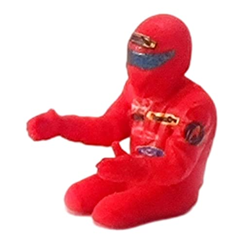 Milageto Handgemalte Harzfigur Modellfahrer Spielzeug - Rennfahrer in Rot, Maßstab 1:64 von Milageto