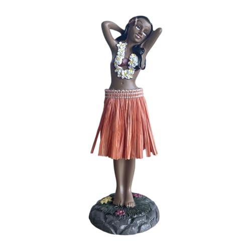 Milageto Hawaiianische Dekofigur, tanzendes Mädchen aus Kunstharz, Höhe 16 cm, ideal für Tisch und Bücherregal, orange Milageto Hawaiianische Dekofigur, tanzendes Mädchen aus Kunstharz, Höhe 16 cm, ideal für Tisch und Bücherregal, orange von Milageto
