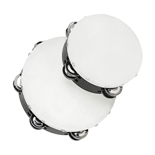 Milageto Hölzerne -Trommel-Handgriff-Spielzeuge Traditionelle praktische Schüttel ning Timbrel Hand-Tamburin für von Milageto