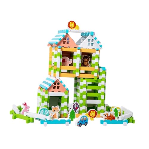 Milageto Holzbausteine, Holzhausbau, Heimdekoration, Konstruktionsspielzeug, DIY-Montagehaus für Jungen und Mädchen, Kleinkinder Milageto Holzbausteine, Holzhausbau, Heimdekoration, Konstruktionsspielzeug, DIY-Montagehaus für Jungen und Mädchen, Kleinkinder von Milageto