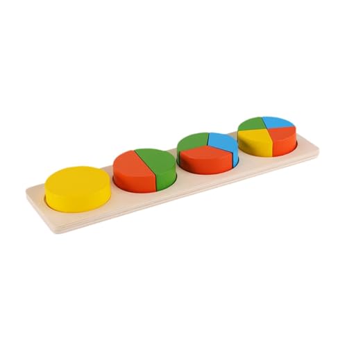 Milageto Holzform-Puzzle, Form- und Farberkennungsblöcke, bunt, Frühlernspielzeug, Vorschul-Montessori-Spielzeug für Kinder, RUNDEN von Milageto