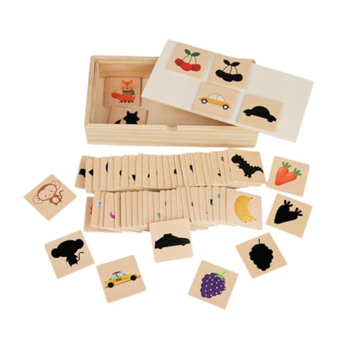 Milageto Holzschatten -Puzzle -Spiel Holzform Matching Game Animals Kognition Brettspiel Bildungsspielzeug für Kinder 3 4 5 Jahre alt von Milageto