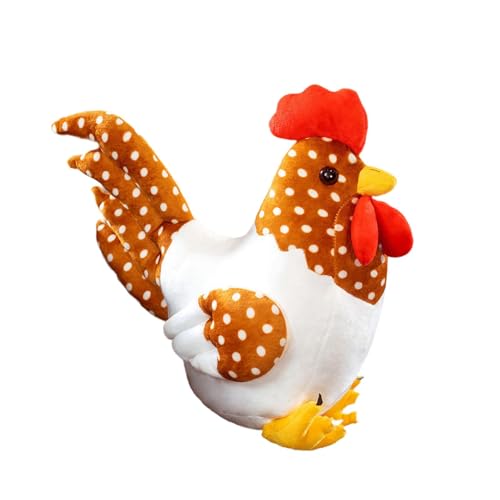 Milageto Huhn-Plüschtier, Stofftier, realistische Plüschfigur, bequem, einzigartig, Sofa-Ornament, Heimdekoration für Jungen, Mädchen, Kinder, Tupfen von Milageto