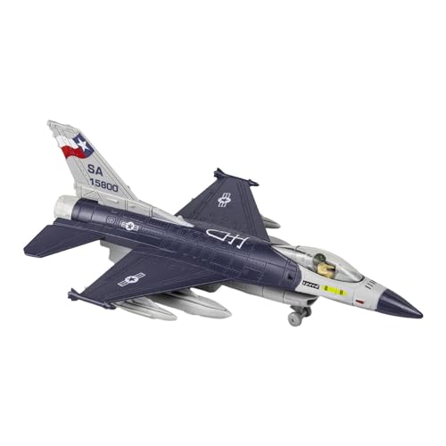 Milageto Kampfflugzeug-Modellsimulation, Miniaturspielzeug mit Sound, Luftfahrt-Gedenkmodell, statisches Ornament, Flugzeugmodell für Fernsehschrank, Blau von Milageto