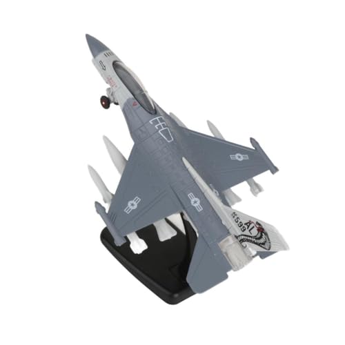 Milageto Kampfflugzeug-Modellsimulation, Miniaturspielzeug mit Sound, Luftfahrt-Gedenkmodell, statisches Ornament, Flugzeugmodell für Fernsehschrank, grau von Milageto