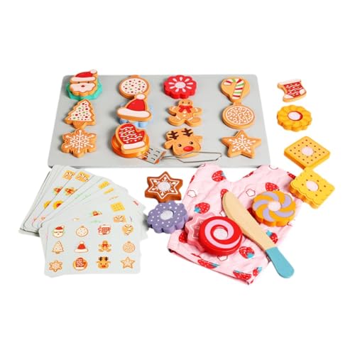 Milageto Kekse schneiden und backen, Spiel-Lebensmittel-Set, Kochutensilien, -Plätzchenblech, Lernspielzeug, Jungen und Mädchen, Kinderküchen-Spielset von Milageto