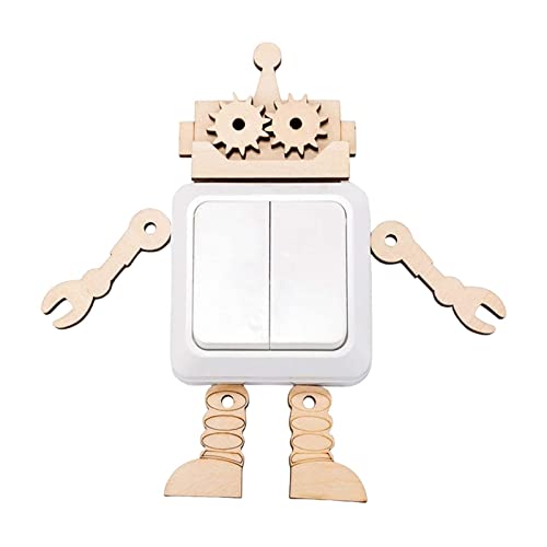 Milageto Kinder Busy Board DIY Praktische Fähigkeiten Holzhandwerk Spielzeug Pädagogisches Lernaktivitäts- für und Mädchen Kinder, Roboterschalter von Milageto