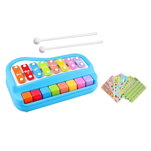 Milageto Klavierspielzeug, Musikalisches Lernspielzeug, klare Töne, 2 Stäbe, interaktives Vorschul-Lernspielzeug, Baby-Xylophon-Spielzeug für Mädchen und, Blau von Milageto