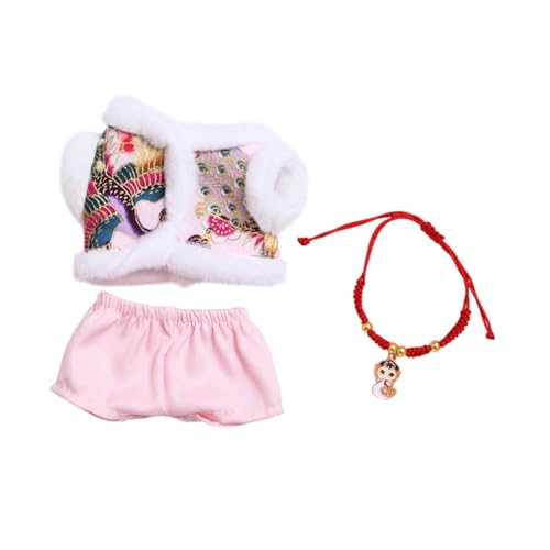 Milageto Kleidung für Mini-Puppen, Tang-Anzug für 17-cm-Puppen, DIY-Outfit, Rosa von Milageto