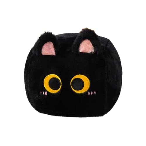 Milageto Kuscheltier Katze, Dekokissen, Kuscheltier, Katzenplüschkissen, Plüschkatze, Spielzeug für Mädchen, Kinder, Partygeschenk, schwarz S von Milageto