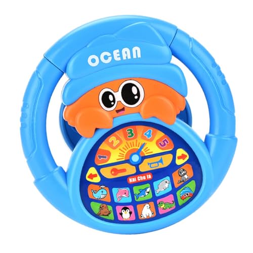 Milageto Lenkradspielzeug Early Educational Interactive Cute Simuled Driving Controller Sensorisches Spielzeug zum Reisen Geburtstag Kinder, Blau von Milageto