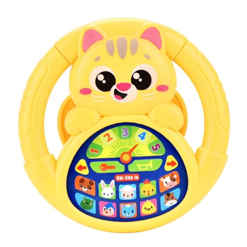 Milageto Lenkradspielzeug Early Educational Interactive Cute Simuled Driving Controller Sensorisches Spielzeug zum Reisen Geburtstag Kinder, Gelb von Milageto
