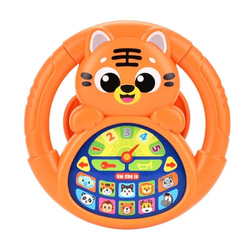 Milageto Lenkradspielzeug Early Educational Interactive Cute Simuled Driving Controller Sensorisches Spielzeug zum Reisen Geburtstag Kinder, Orange von Milageto