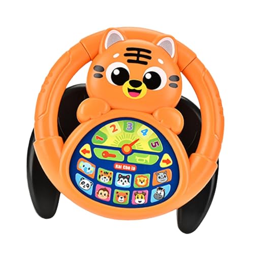 Milageto Lenkradspielzeug mit Stand mit Sound lustige frühe pädagogische simulierte Fahrsteuerung für Kinder, Orange von Milageto