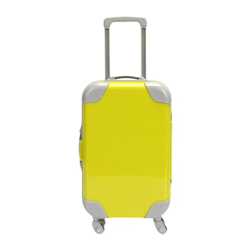 Milageto Mädchen Puppenzubehör Koffer Mini Reisekoffer Aufbewahrung Kompakt Miniatur Puppen Reisegepäck Koffer, Gelb von Milageto