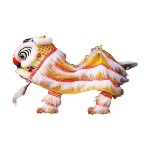 Milageto Marionette mit Schnüren Und Stab, Löwenpuppe für Das Frühlingsfest, Gelb Weiß Milageto Marionette mit Schnüren Und Stab, Löwenpuppe für Das Frühlingsfest, Gelb Weiß von Milageto