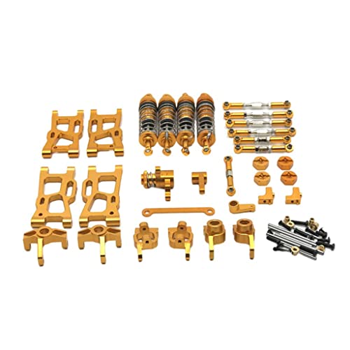 Milageto Metall Upgrade Set für 1/14 RC Modellauto Crawler Truck 144001 144002, Gold von Milageto