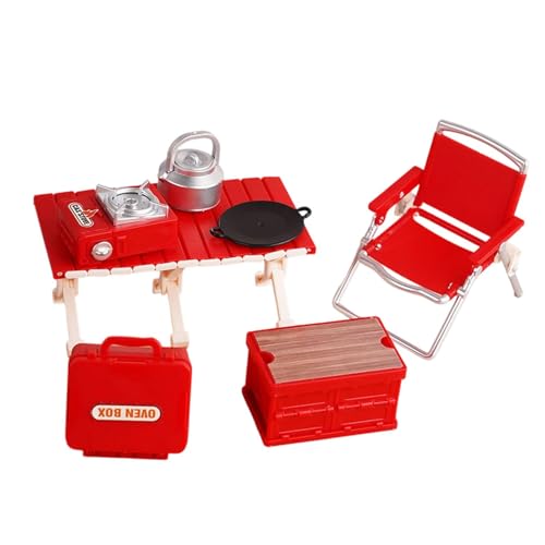 Milageto Mini-Picknick-Camping-Set, Zubehör für Outdoor-Spielzeug, Puppenhaus-Dekoration für Outdoor-Szenen, Rollenspielspielzeug für, für Kleinkinder, Rot Milageto Mini-Picknick-Camping-Set, Zubehör für Outdoor-Spielzeug, Puppenhaus-Dekoration für Outdoor-Szenen, Rollenspielspielzeug für, für Kleinkinder, Rot von Milageto
