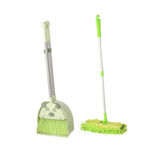 Milageto Mini- und Kehrschaufel-Mopp-Set für Kleinkinder, Kinderbesen-Set, Cartoon-Reinigungsspielzeug-Set für Kindergarten-Jungen und Mädchen im Alter, GrÜn Milageto Mini- und Kehrschaufel-Mopp-Set für Kleinkinder, Kinderbesen-Set, Cartoon-Reinigungsspielzeug-Set für Kindergarten-Jungen und Mädchen im Alter, GrÜn von Milageto