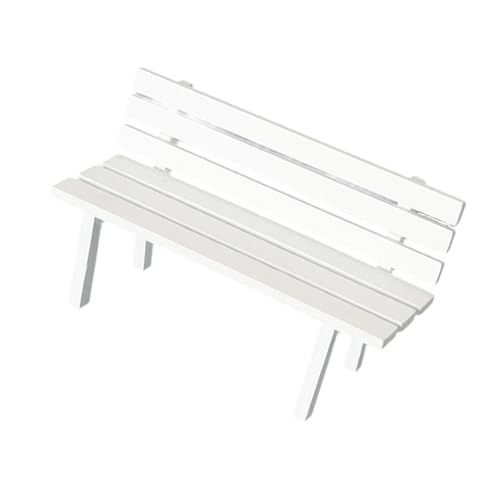 Milageto Miniatur-Rückenlehnenbank, Miniaturmöbel, DIY-Zubehör, Feengarten-Zubehör für Fensterdekoration, Geschenk, Handarbeit, von Milageto