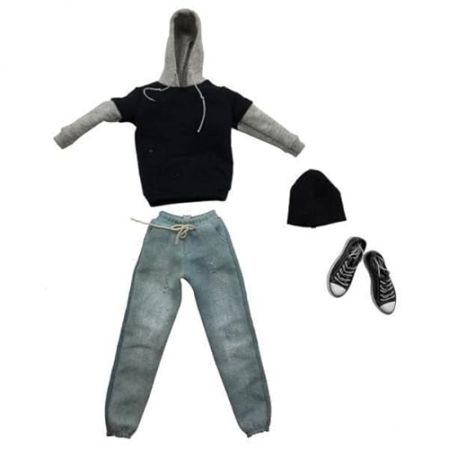 Milageto Modisches Outfit für 12-Zoll Actionfiguren - Hoodie, Jeans, Schuhe von Milageto