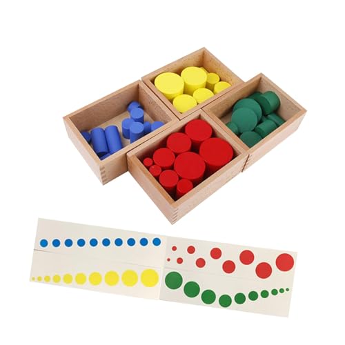 Milageto Montessori Farbige Zylinder Holzkiste Sensorisches Spielzeug Sensorisches Material für Kinder Kindergarten Geburtstagsgeschenk Mädchen und Jungen von Milageto