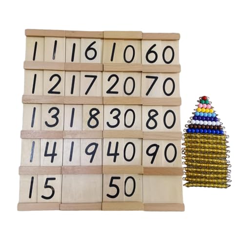 Milageto Montessori-Mathe-Lernspielzeug, Zahlen Lernen, Kindergarten-Mathe-Zählspielzeug, Lehrmaterial für Jungen und Mädchen im Alter von 4 5 6 7 Jahren von Milageto