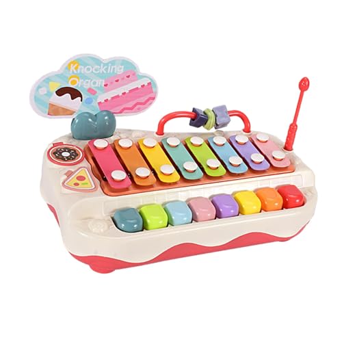 Milageto Musikspielzeug, Handklopfklavier, frühes pädagogisches Spielzeug, Babyklavier, Xylophonspielzeug, Klaviertastatur, Spielzeug für Babys, Jungen, Rot von Milageto